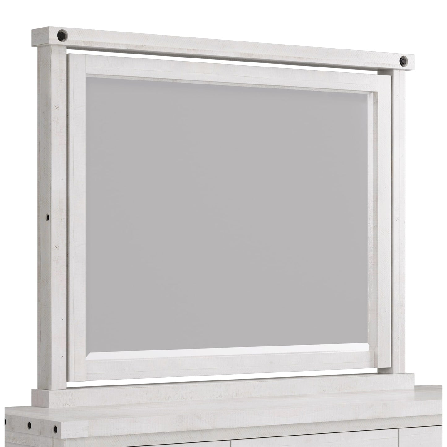 Modus Yosemite Solid Wood Mirror in Rustic White