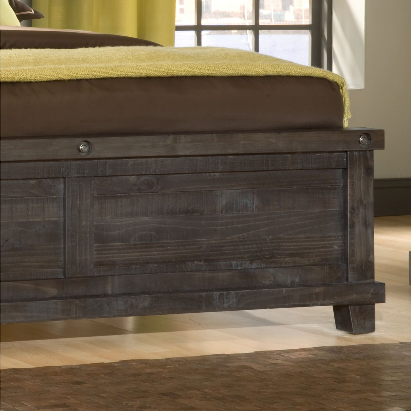 Modus Yosemite Solid Wood Panel Bed in Cafe