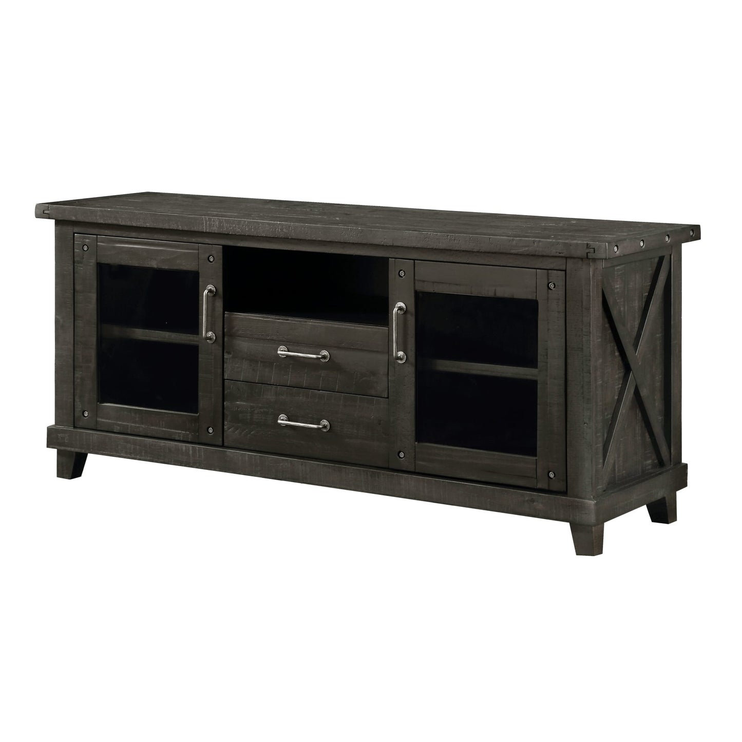 Modus Yosemite Solid Wood Two Drawer Media Console in Cafe