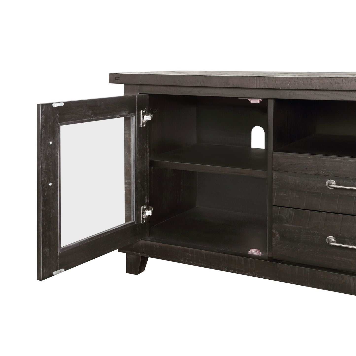Modus Yosemite Solid Wood Two Drawer Media Console in Cafe