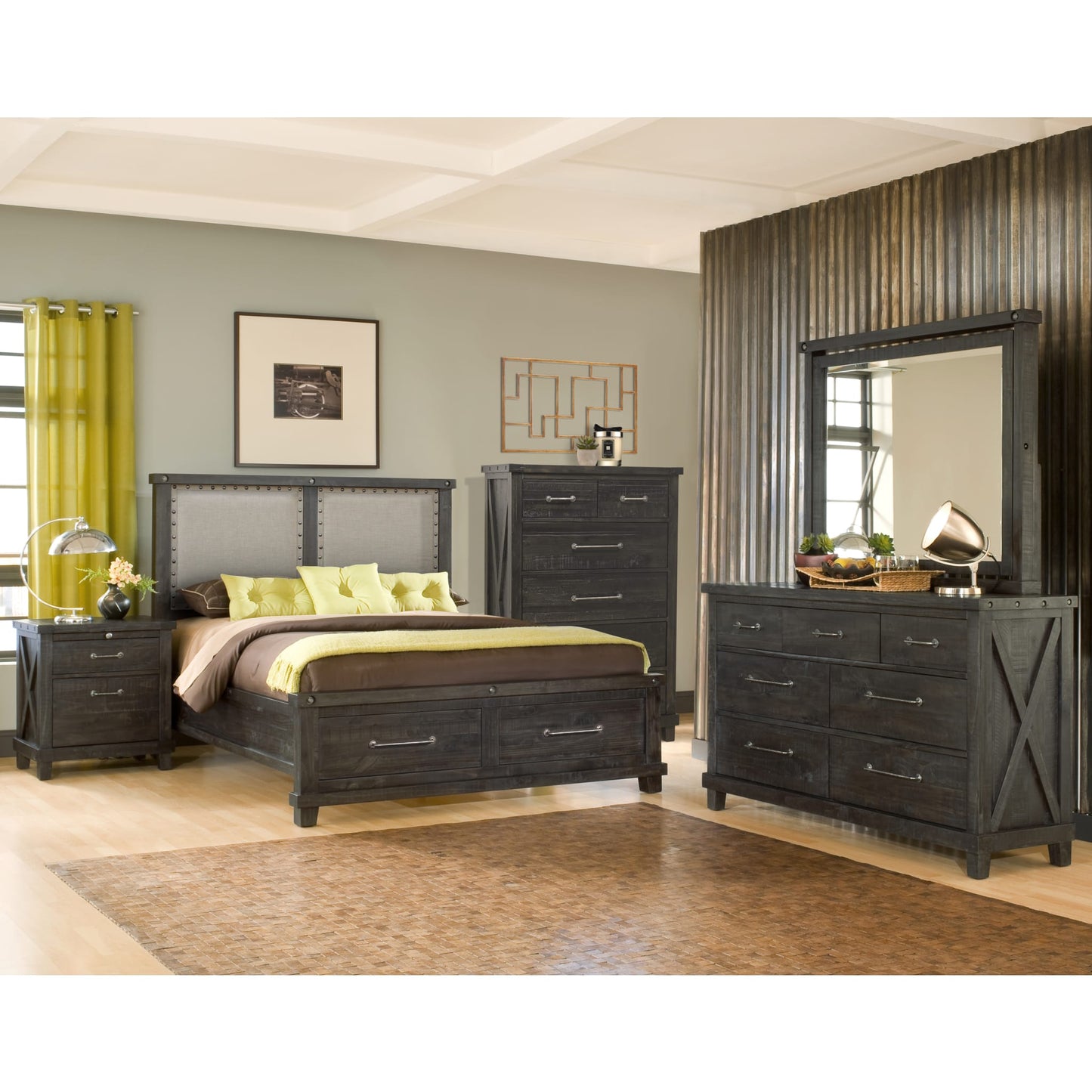 Modus Yosemite Upholstered Footboard Storage Bed in Cafe