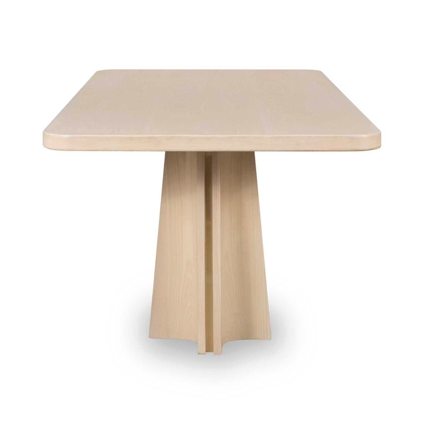 Modus Zinnia Ash Wood Double Pedestal Dining Table in White Sand