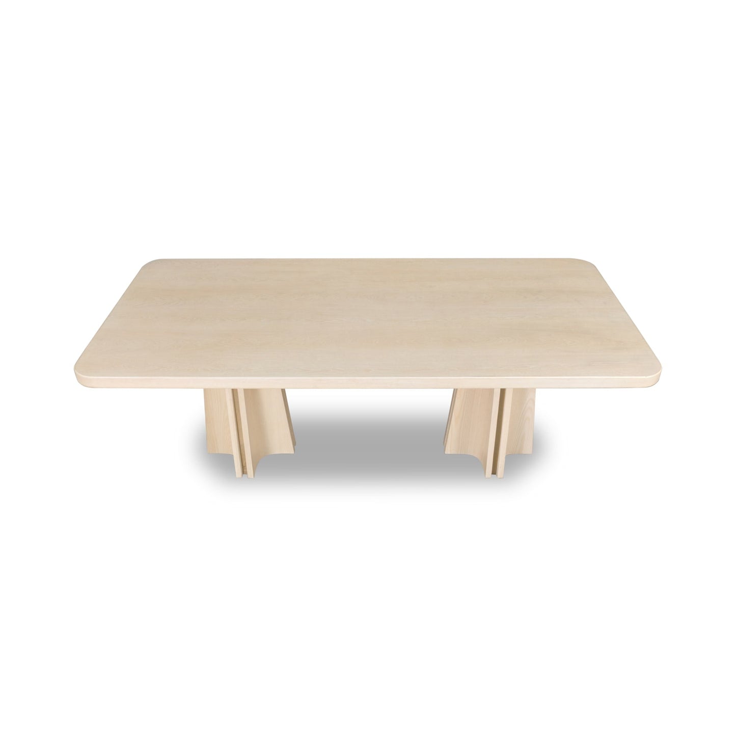 Modus Zinnia Ash Wood Double Pedestal Dining Table in White Sand
