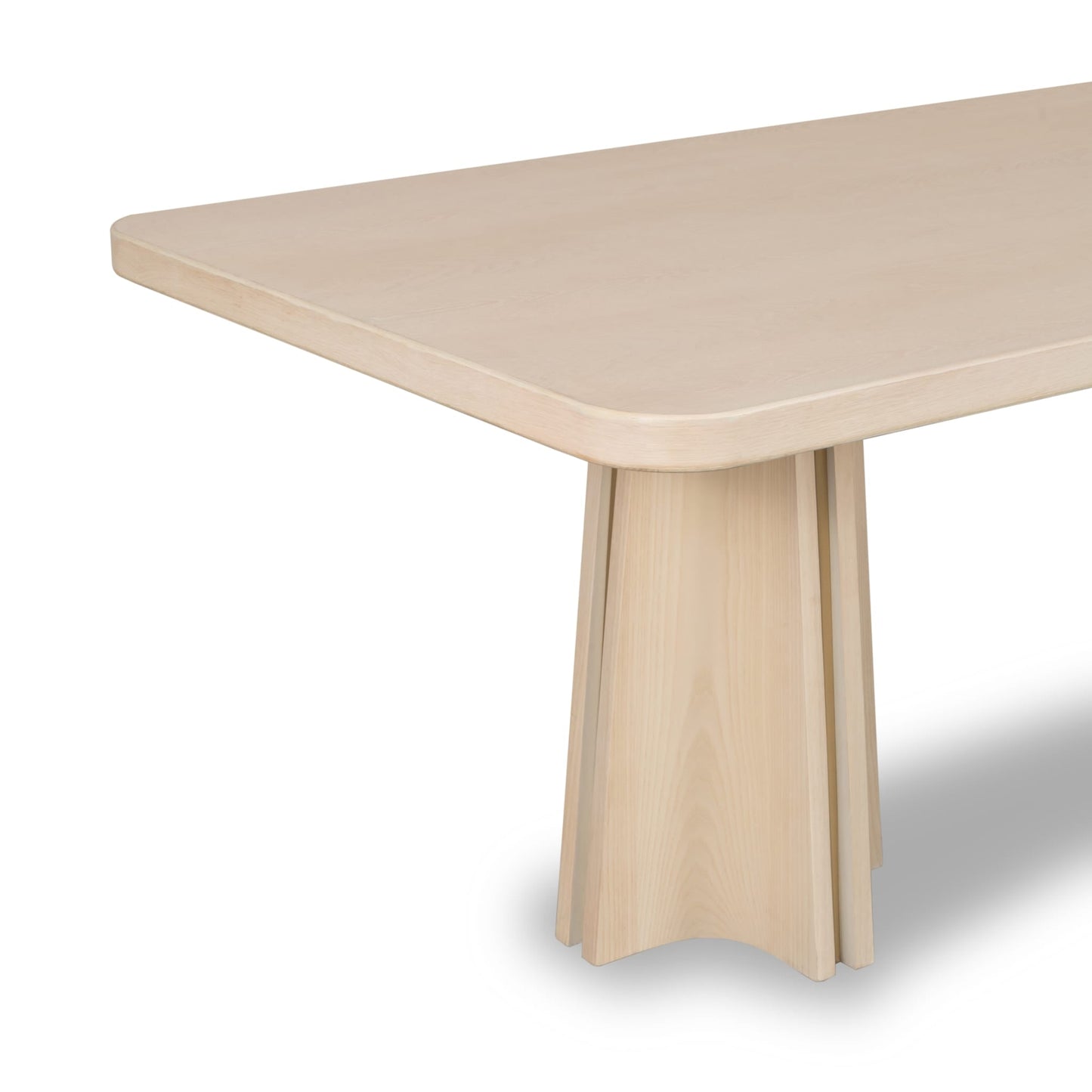 Modus Zinnia Ash Wood Double Pedestal Dining Table in White Sand