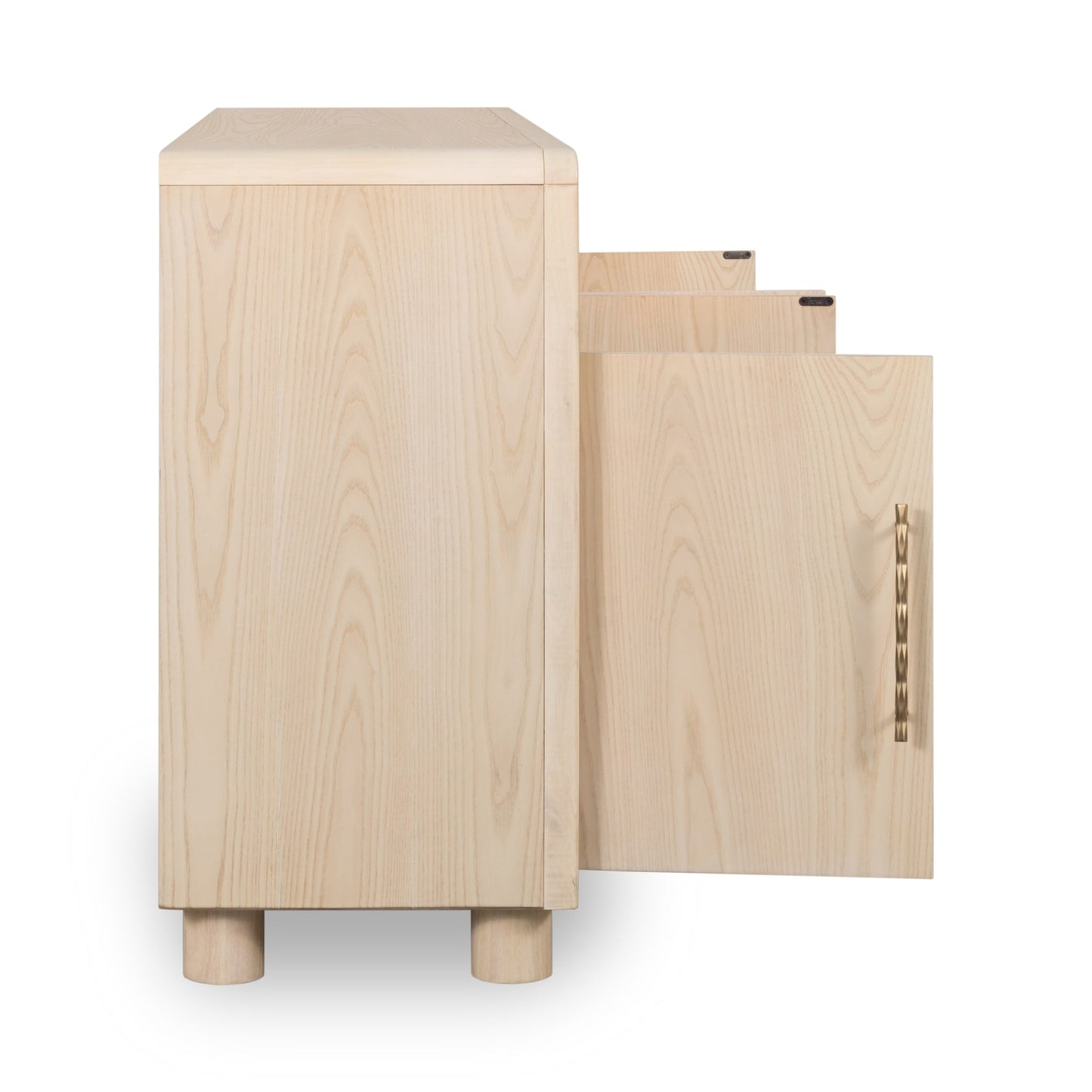 Modus Zinnia Four Door Two Shelf Sideboard in White Sand