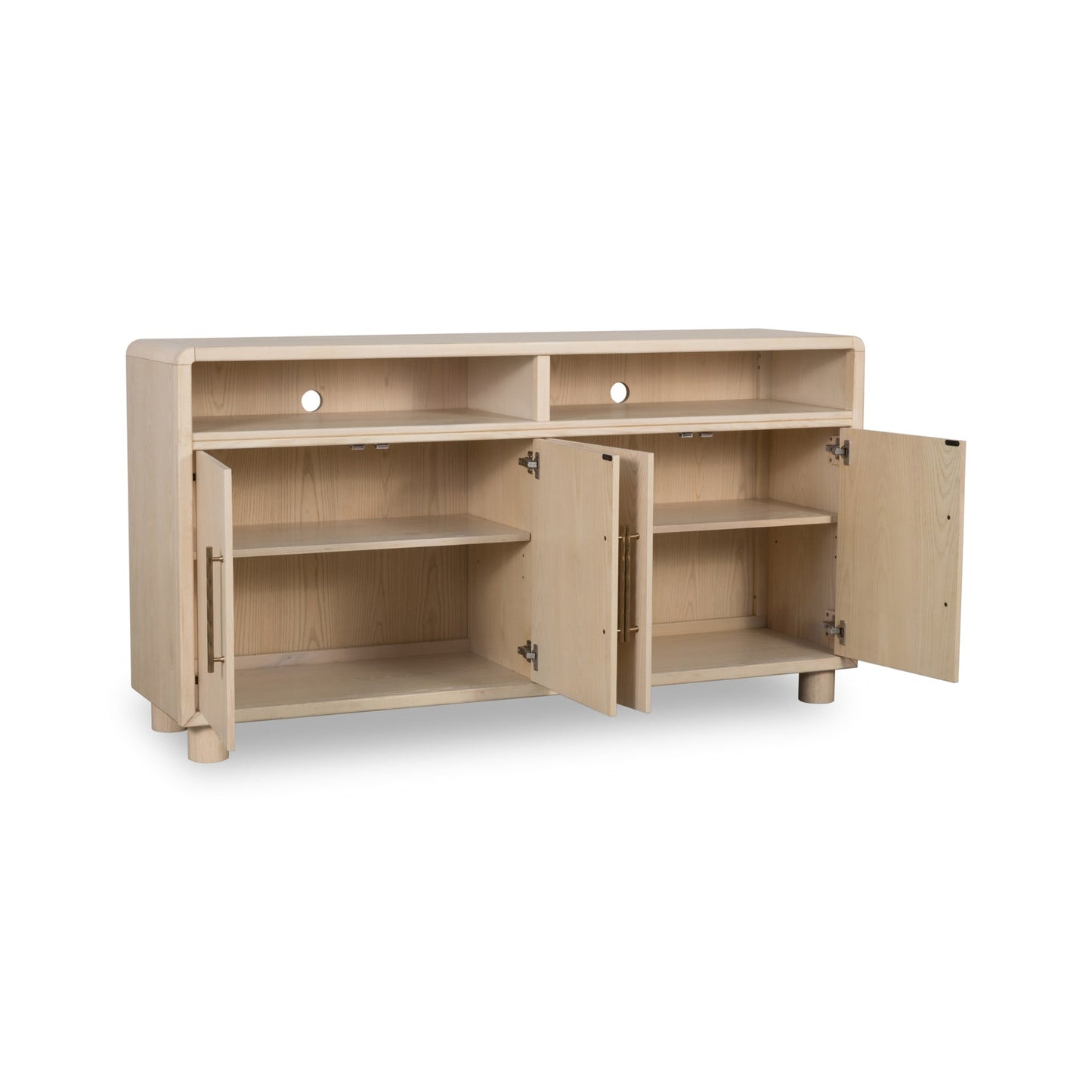 Modus Zinnia Four Door Two Shelf Sideboard in White Sand