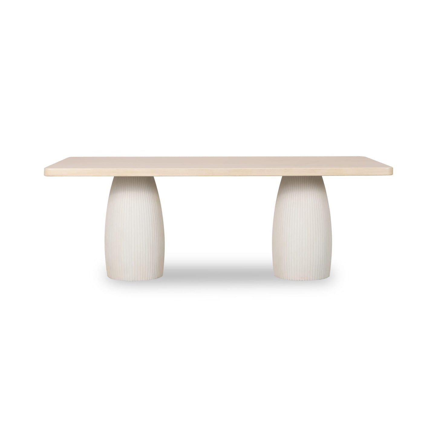 Modus Zinnia Plaster Base Wood Top Dining Table in White Sand and Ivory