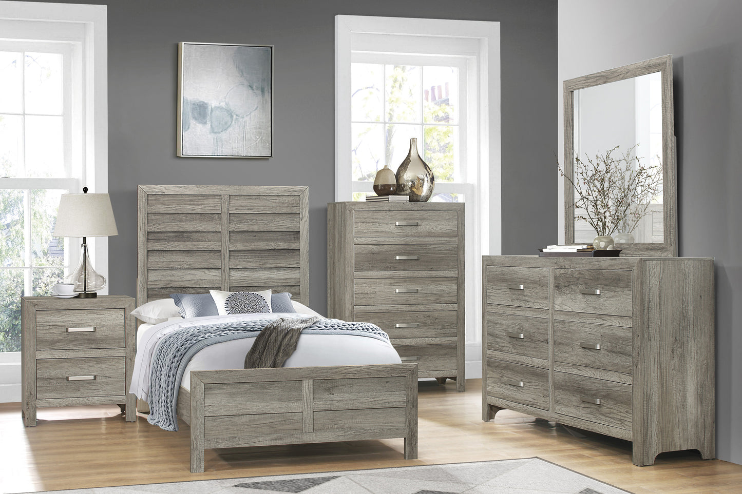 Homelegance Chest Mandan Weathered Gray Finish with Five Drawers 1910GY-9