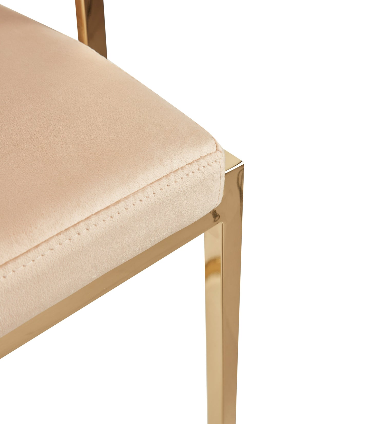 Modrest Munith Modern Beige Velvet and Gold Counter Stool