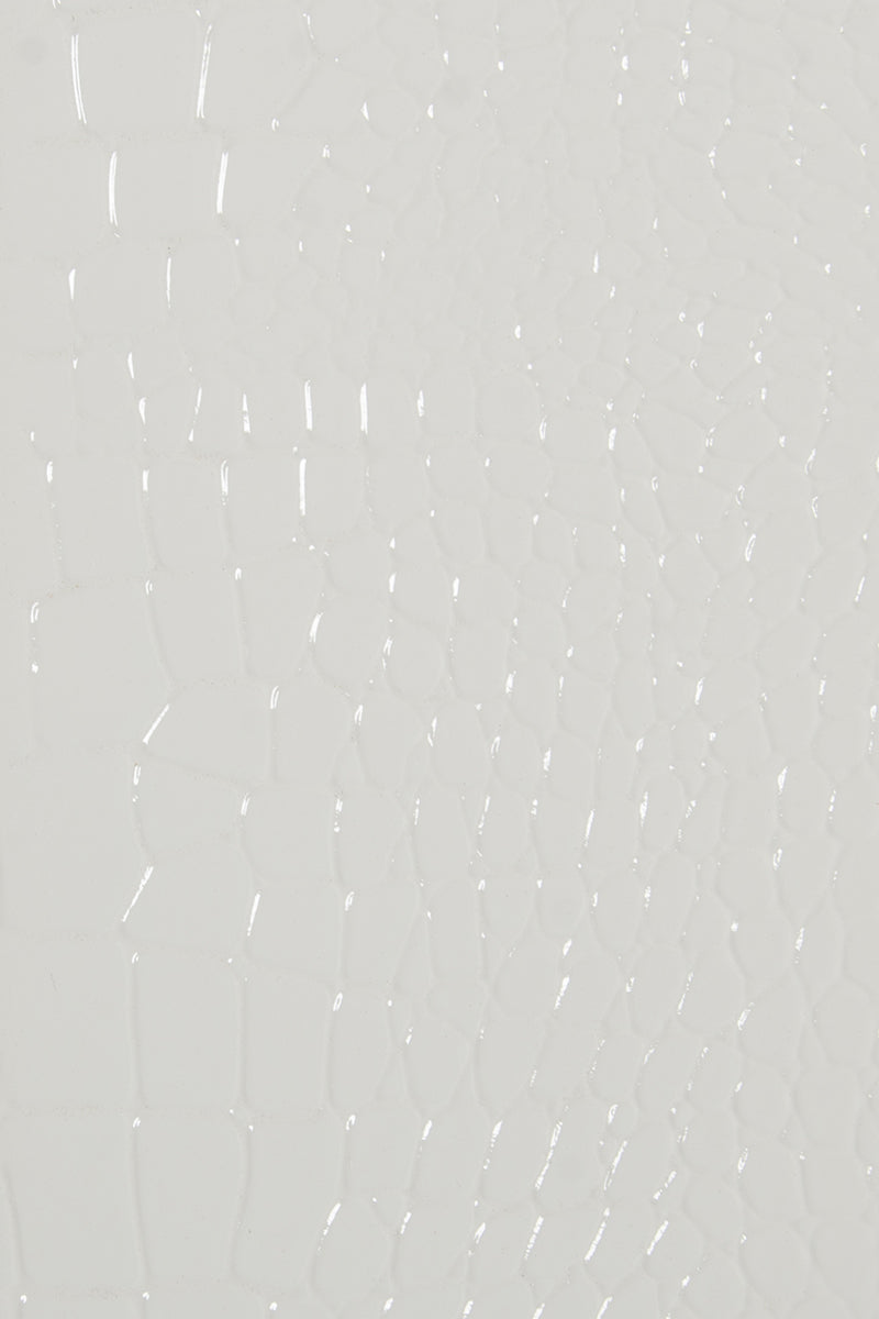 Regal Modern White Crocodile Floor Mirror