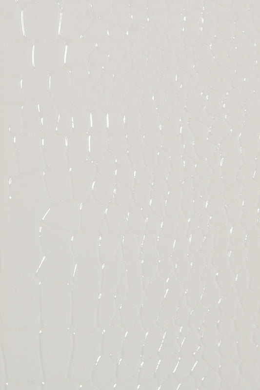 Regal Modern White Crocodile Floor Mirror