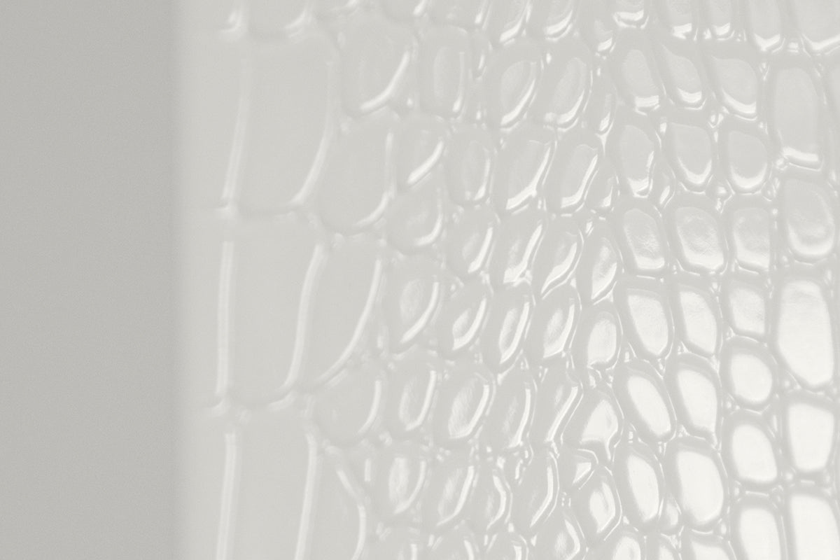 Regal Modern White Crocodile Floor Mirror