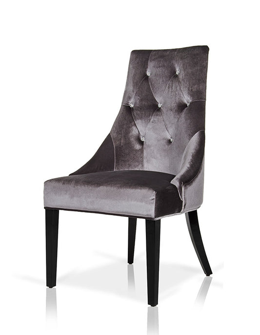 Charlotte Grey Velour Dining Chair