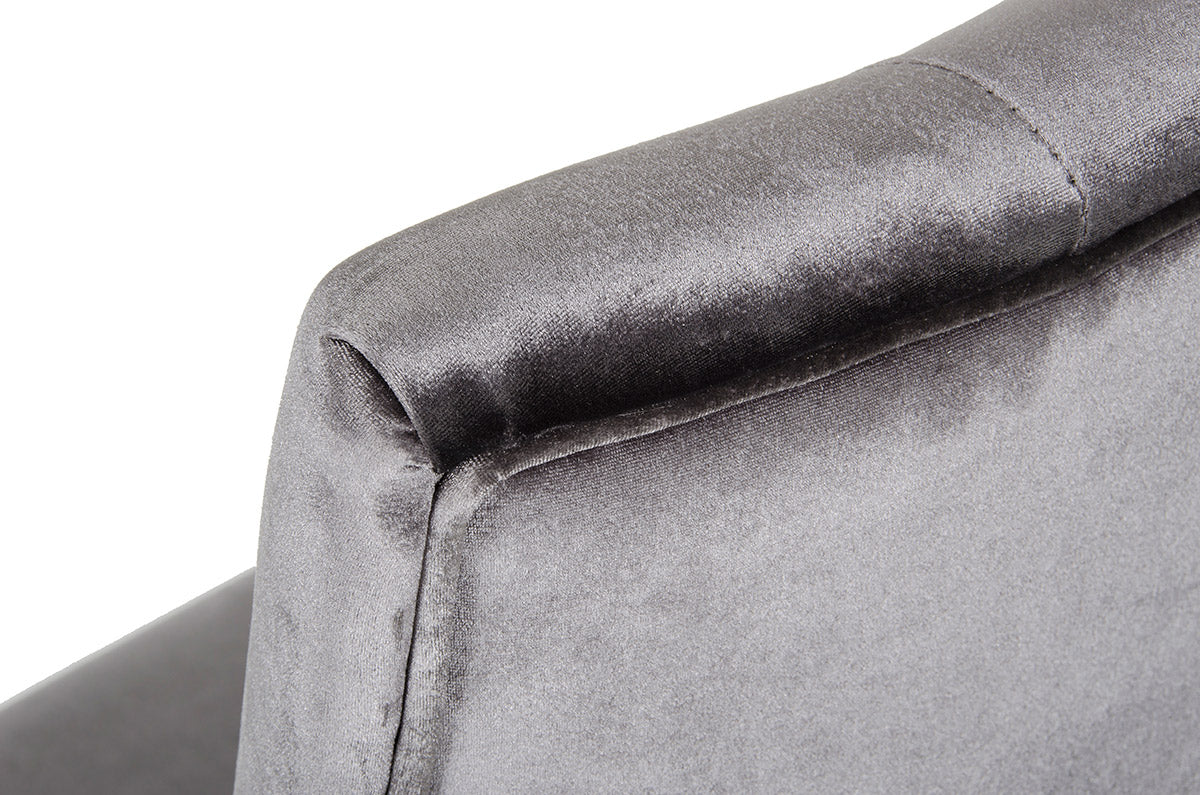 Charlotte Grey Velour Dining Chair