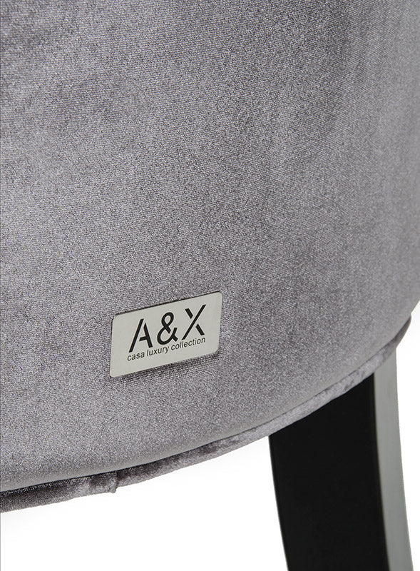 Charlotte Grey Velour Dining Chair