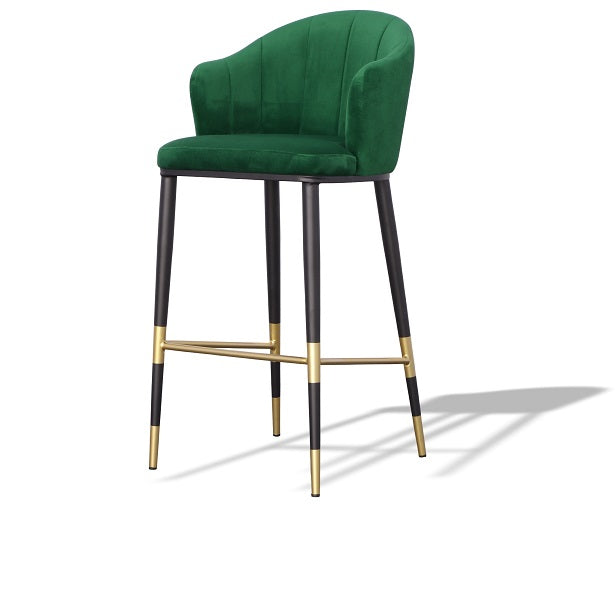 Modrest Adak Modern Glam Green with Black and Gold Barstool