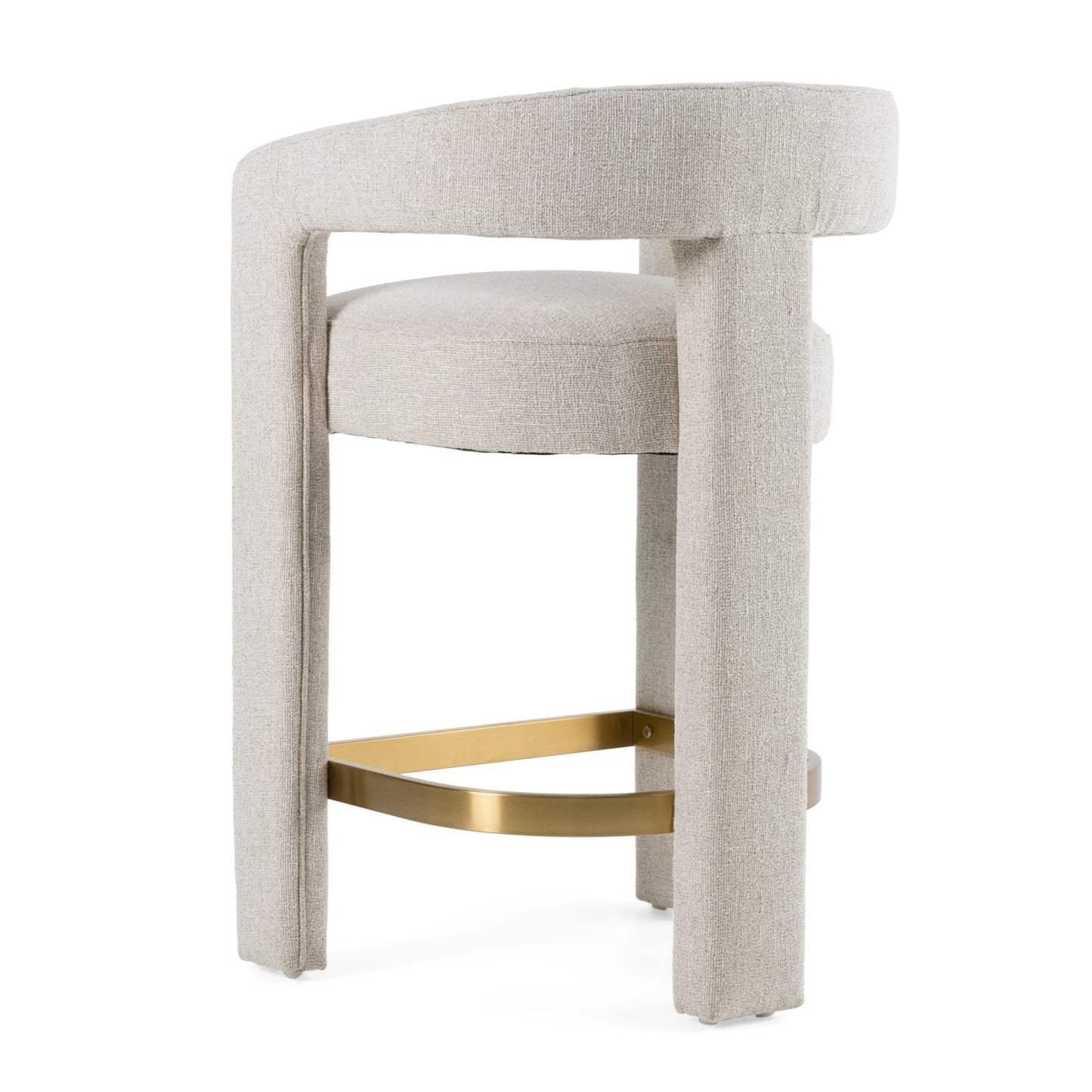 Modrest Adam Modern Beige Fabric Brass Counter Chair