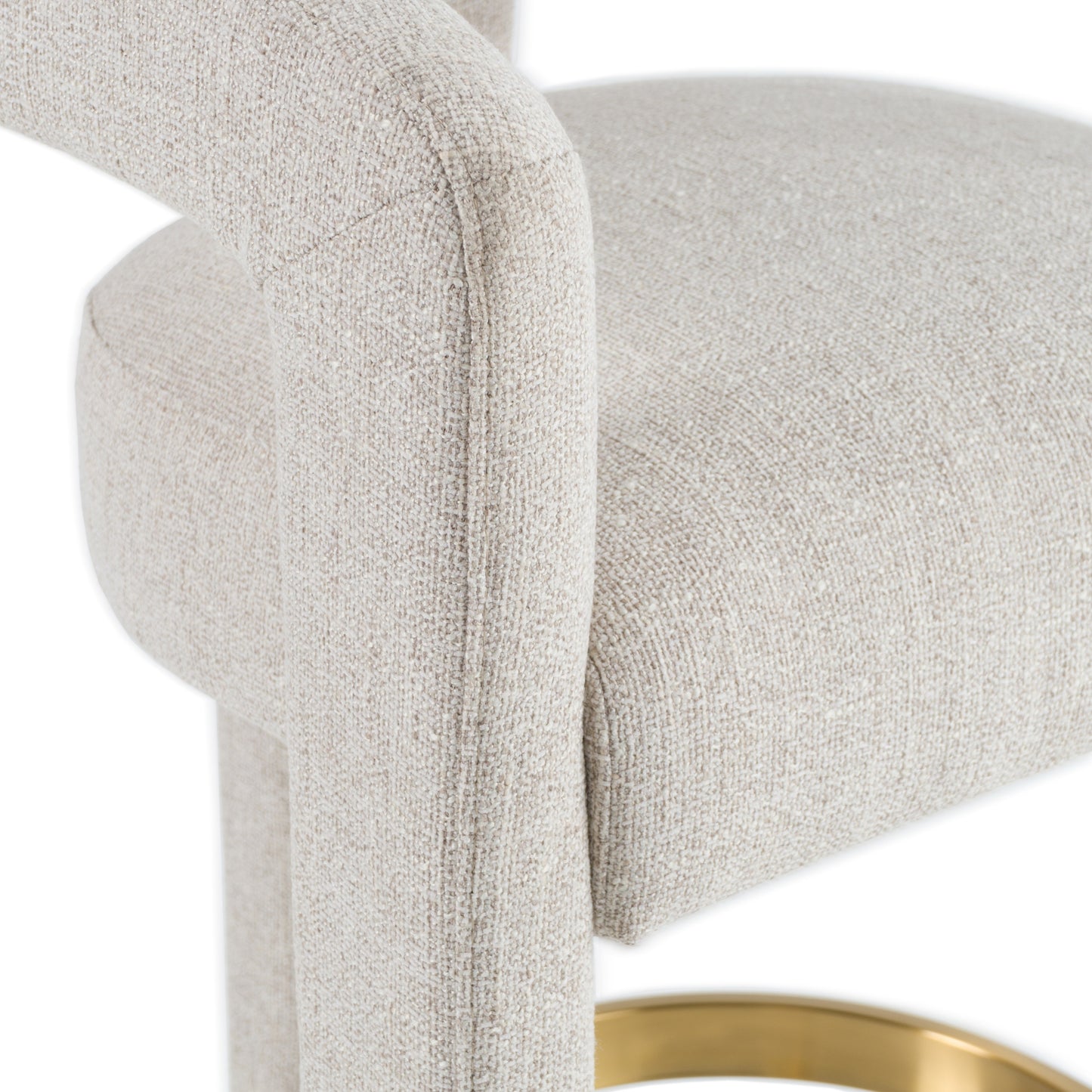 Modrest Adam Modern Beige Fabric Brass Counter Chair