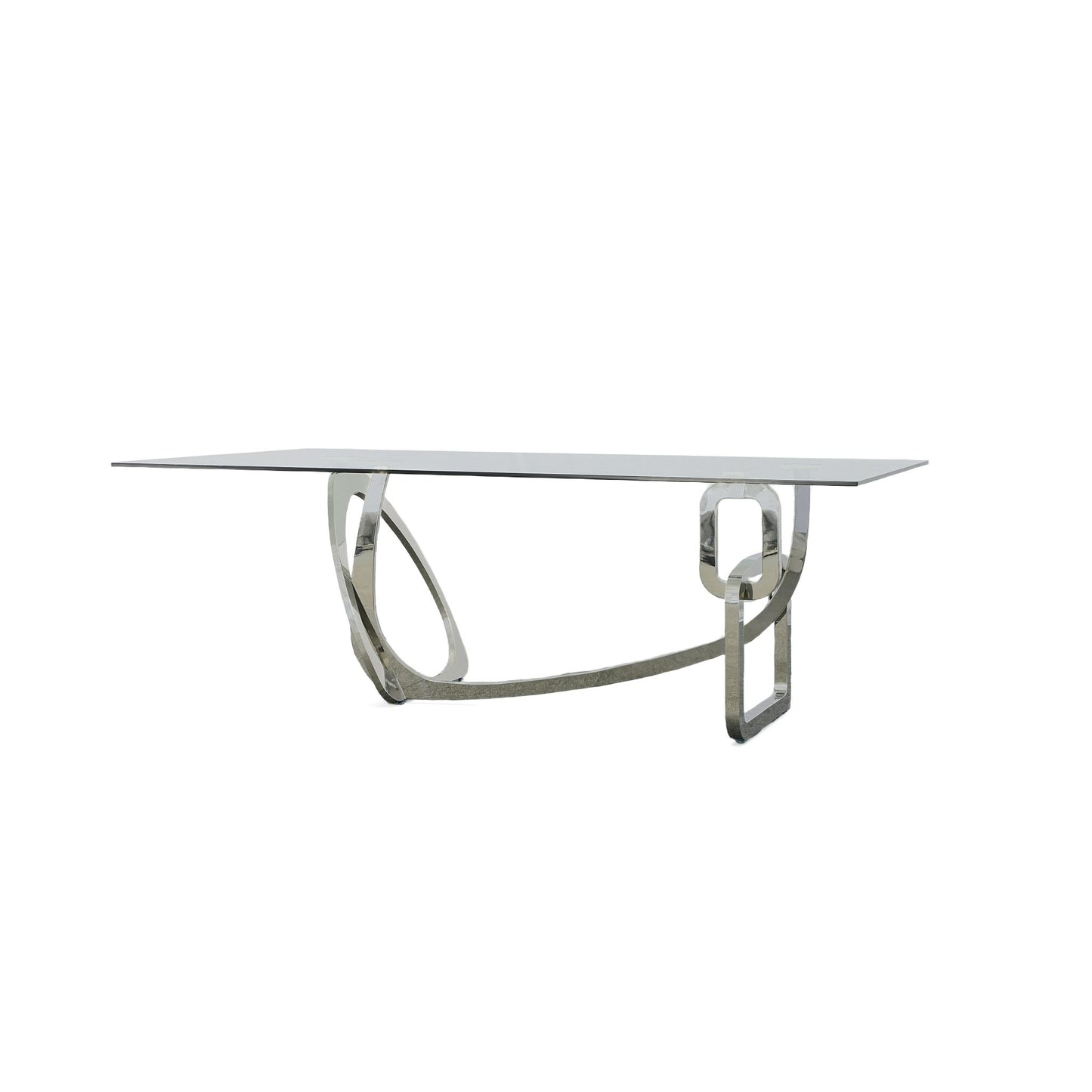 Modrest Adelaide Modern Stainless Steel and Glass Dining Table