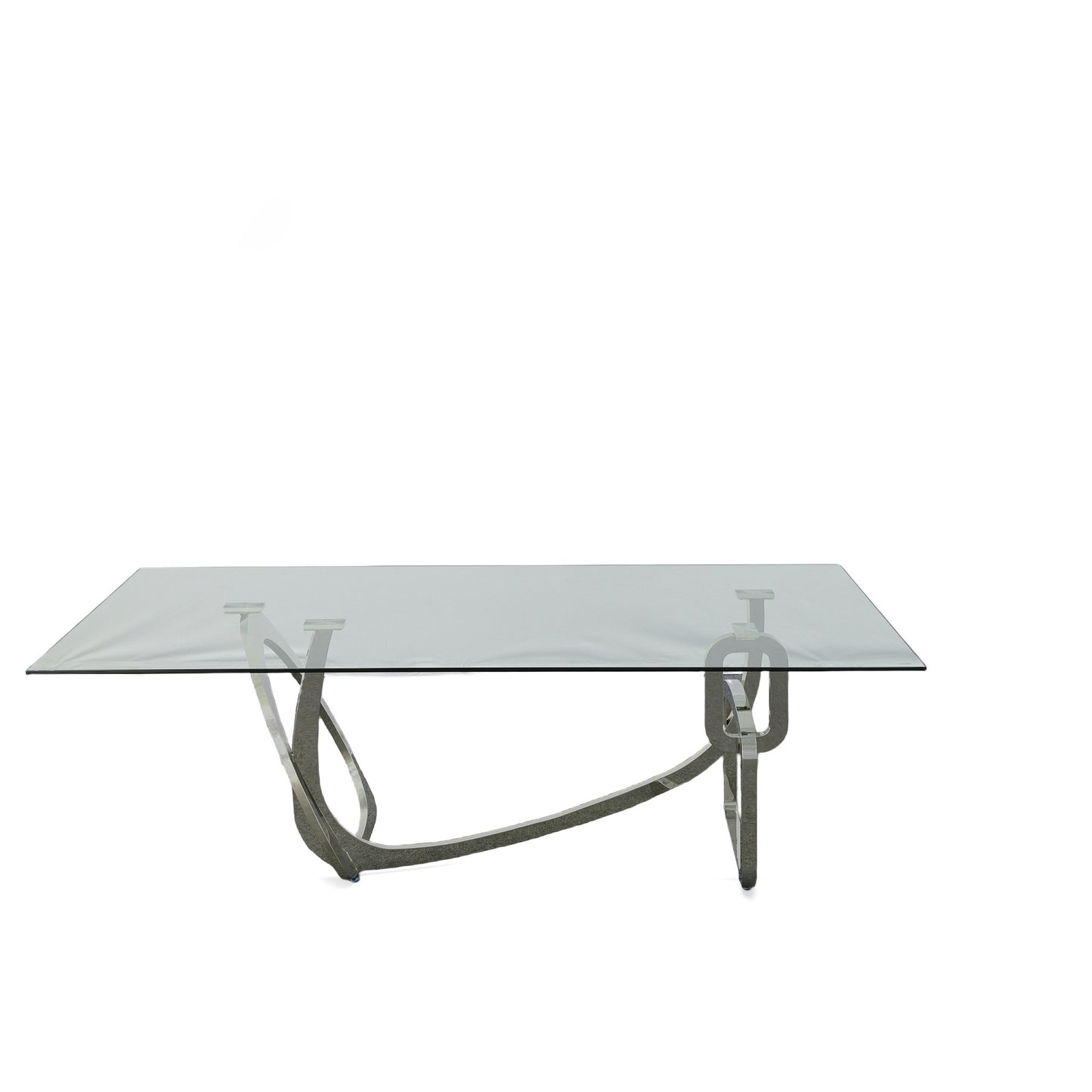 Modrest Adelaide Modern Stainless Steel and Glass Dining Table