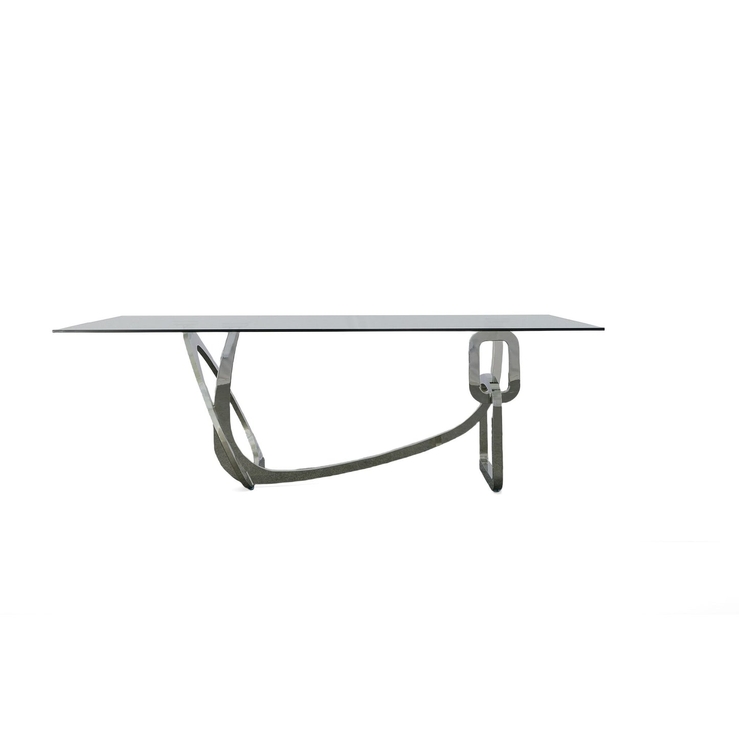 Modrest Adelaide Modern Stainless Steel and Glass Dining Table