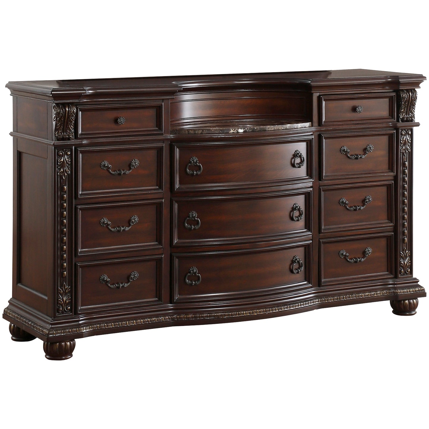 Homelegance Dresser Cavalier Dark Cherry Finish with Gold Highlights 1757-5