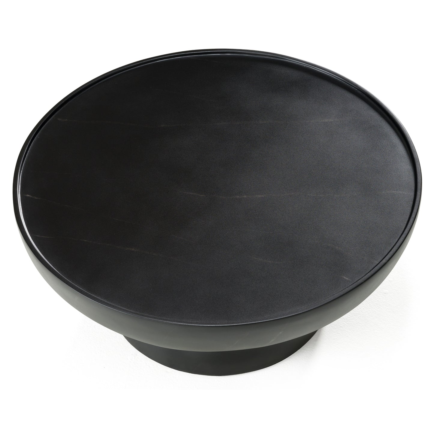 Modrest Akron Modern Black and White Faux Marble Round Coffee Table