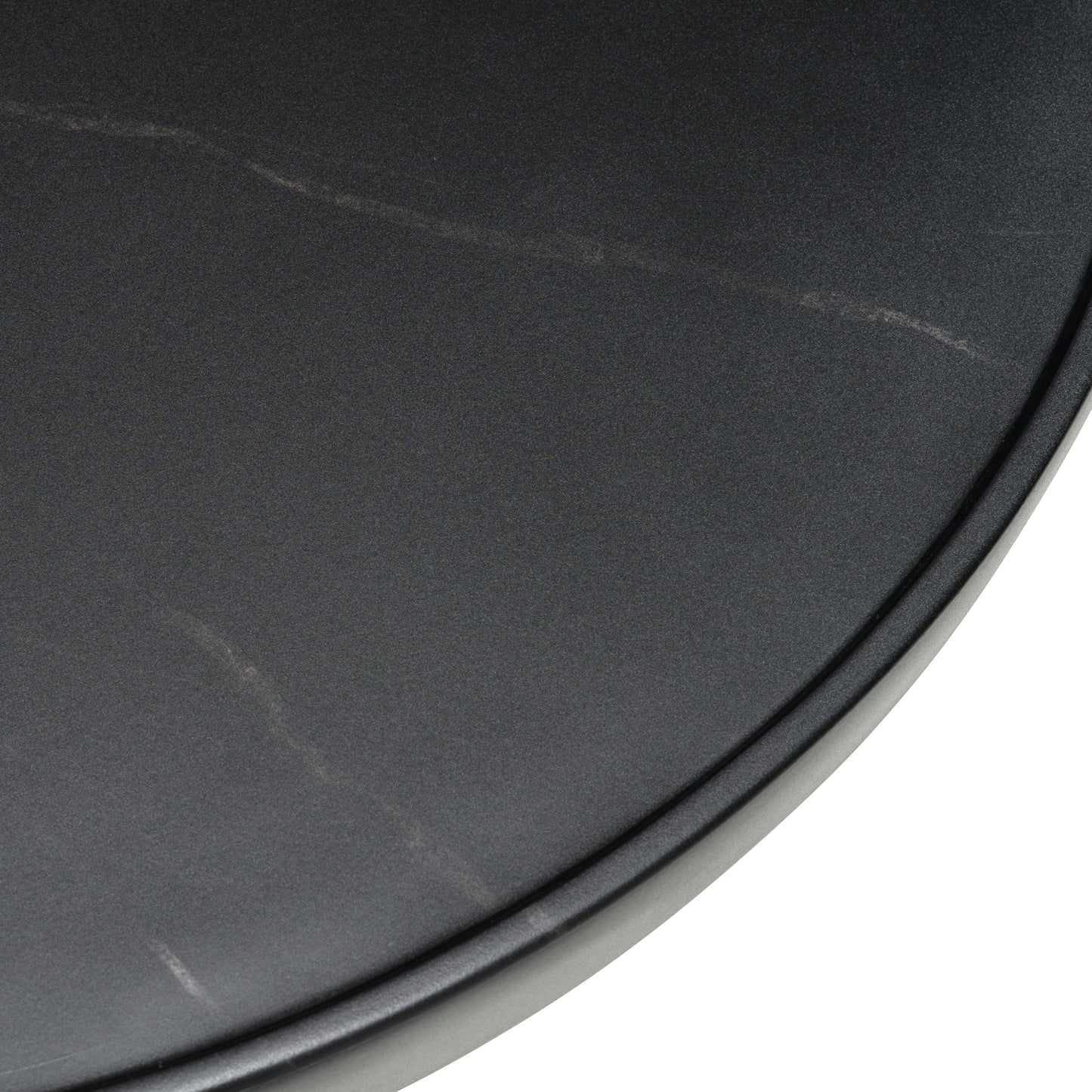 Modrest Akron Modern Black and White Faux Marble Round Coffee Table
