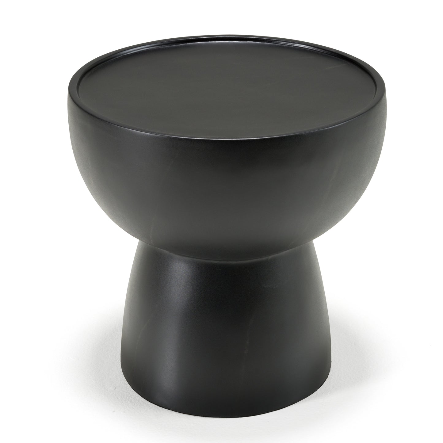 Modrest Akron Modern Black and White Faux Marble Round End Table