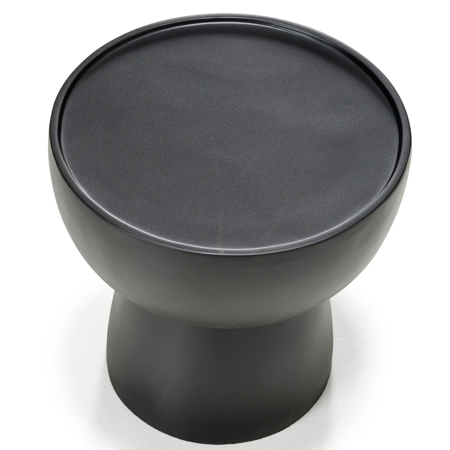 Modrest Akron Modern Black and White Faux Marble Round End Table
