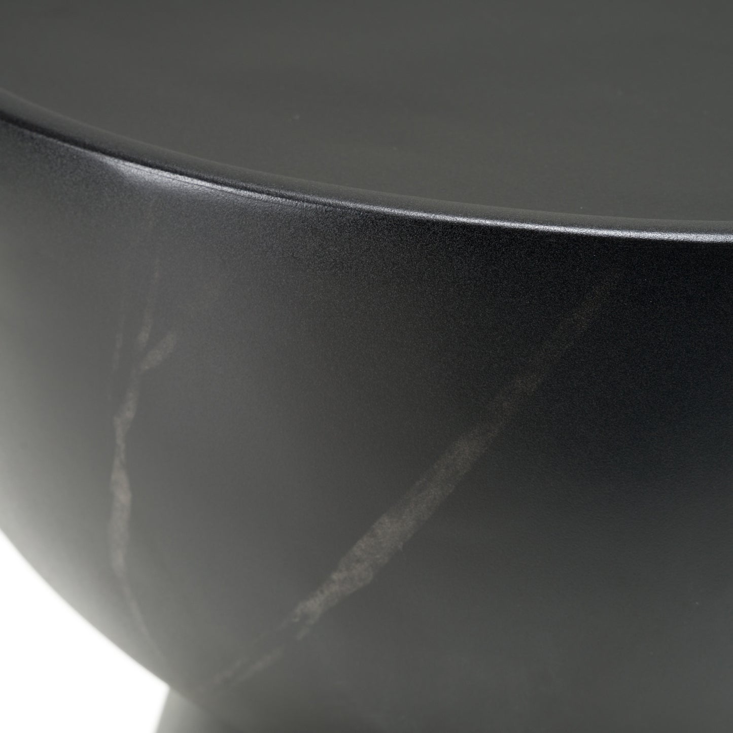 Modrest Akron Modern Black and White Faux Marble Round End Table