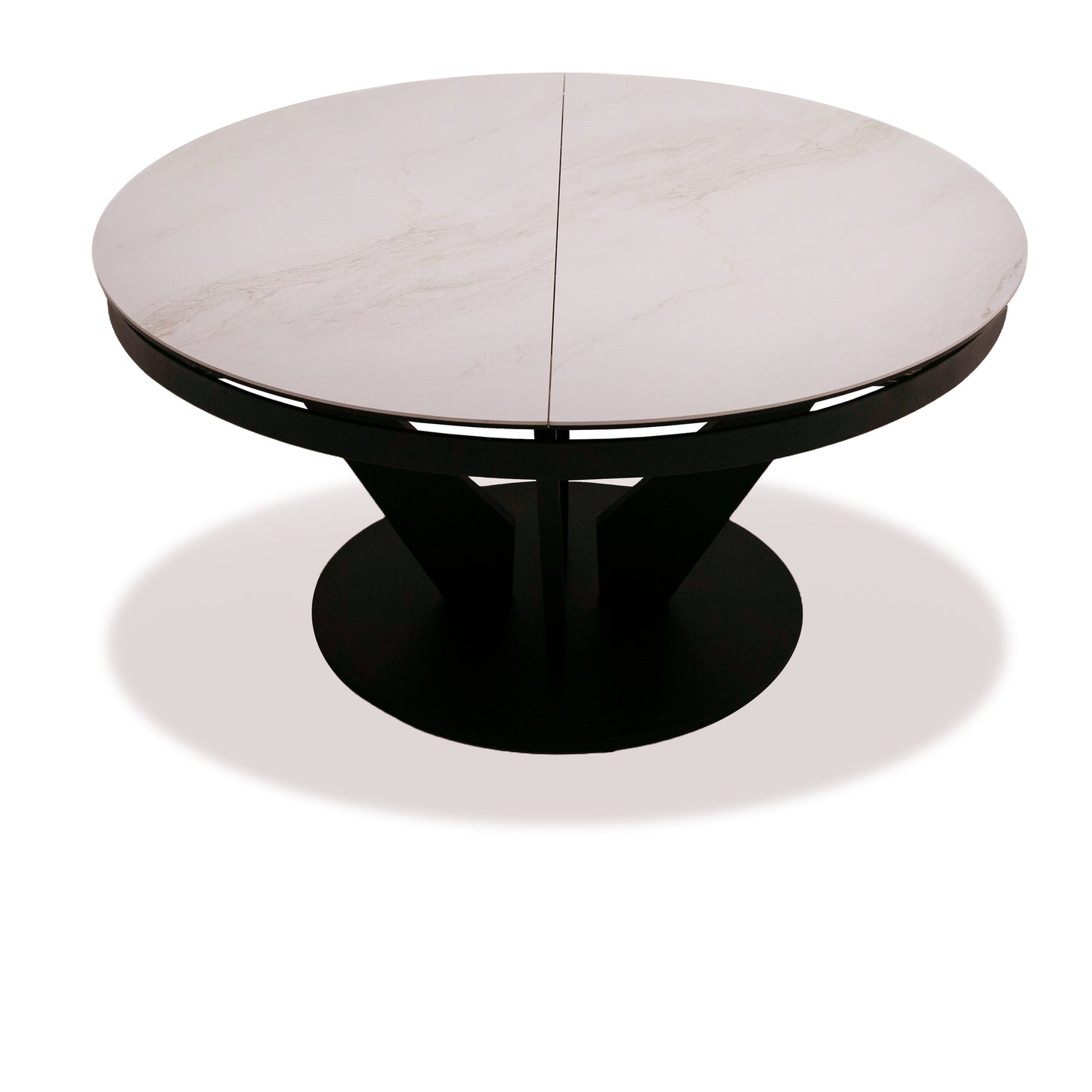 Modrest Alberta Modern Black and White Ceramic Extendable 59"/86.5" Oval Dining Table
