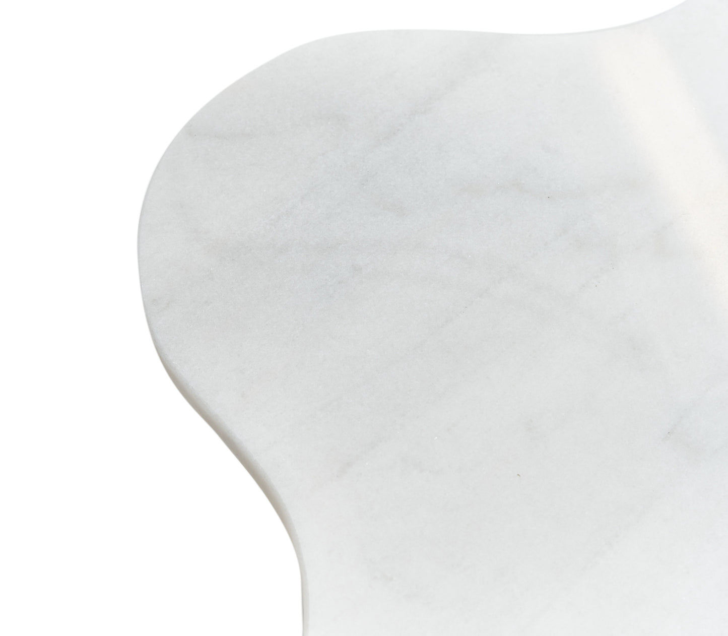 Modrest Aleidy White Marble Black Metal End Table