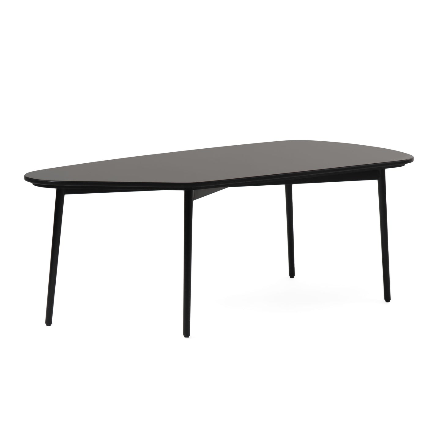 Modrest Andros Black Marble Black Metal Coffee Table