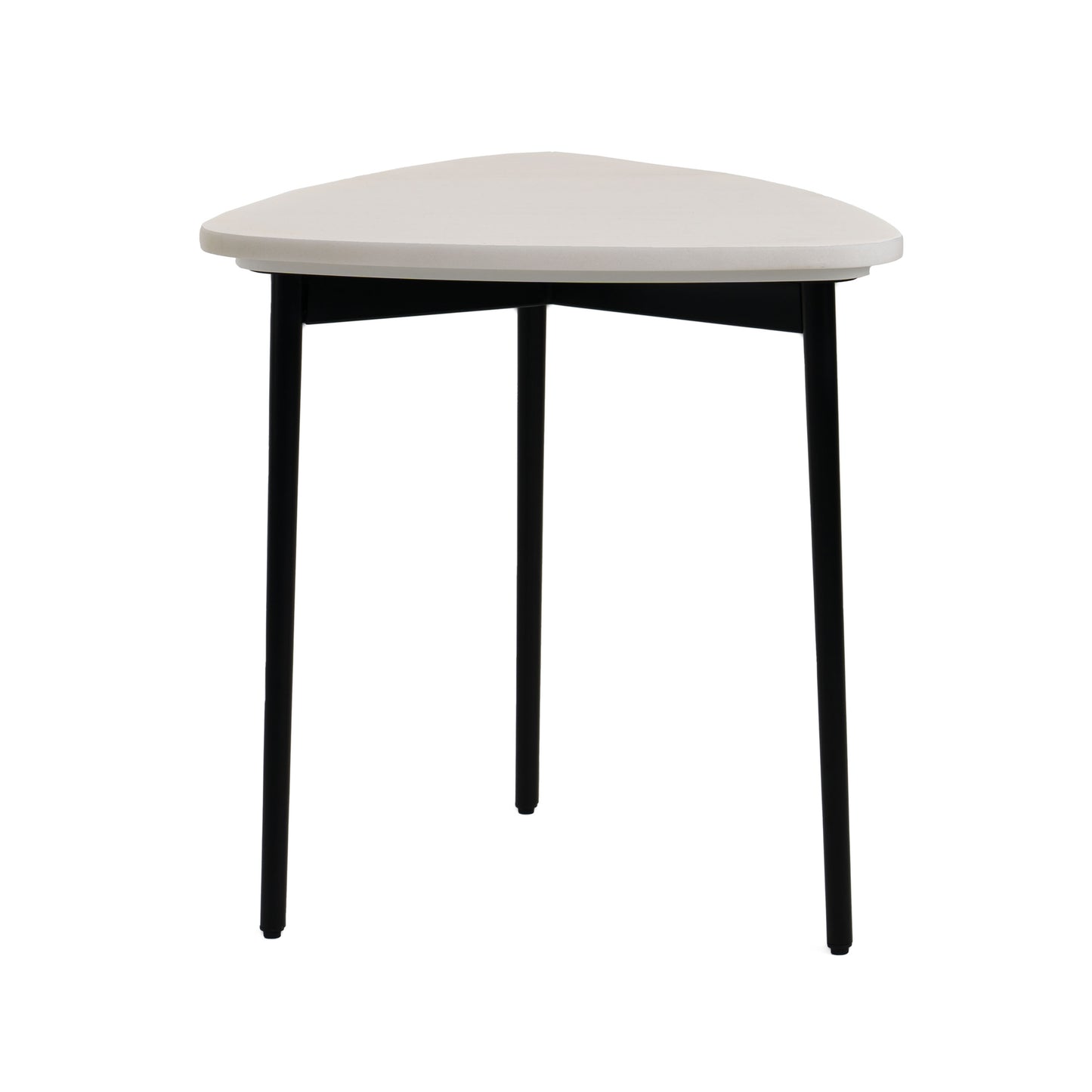 Modrest Andros White Marble Black Metal End Table
