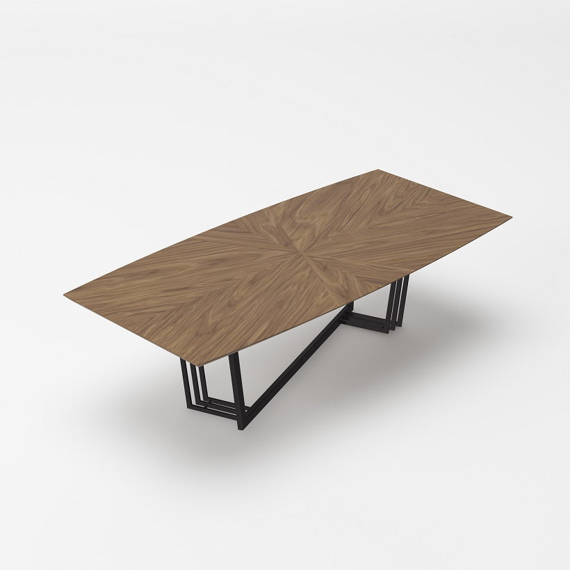 Modrest Gilroy Modern Walnut and Black Dining Table