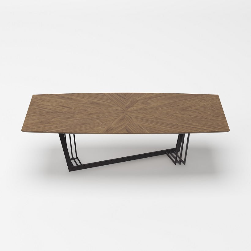 Modrest Gilroy Modern Walnut and Black Dining Table