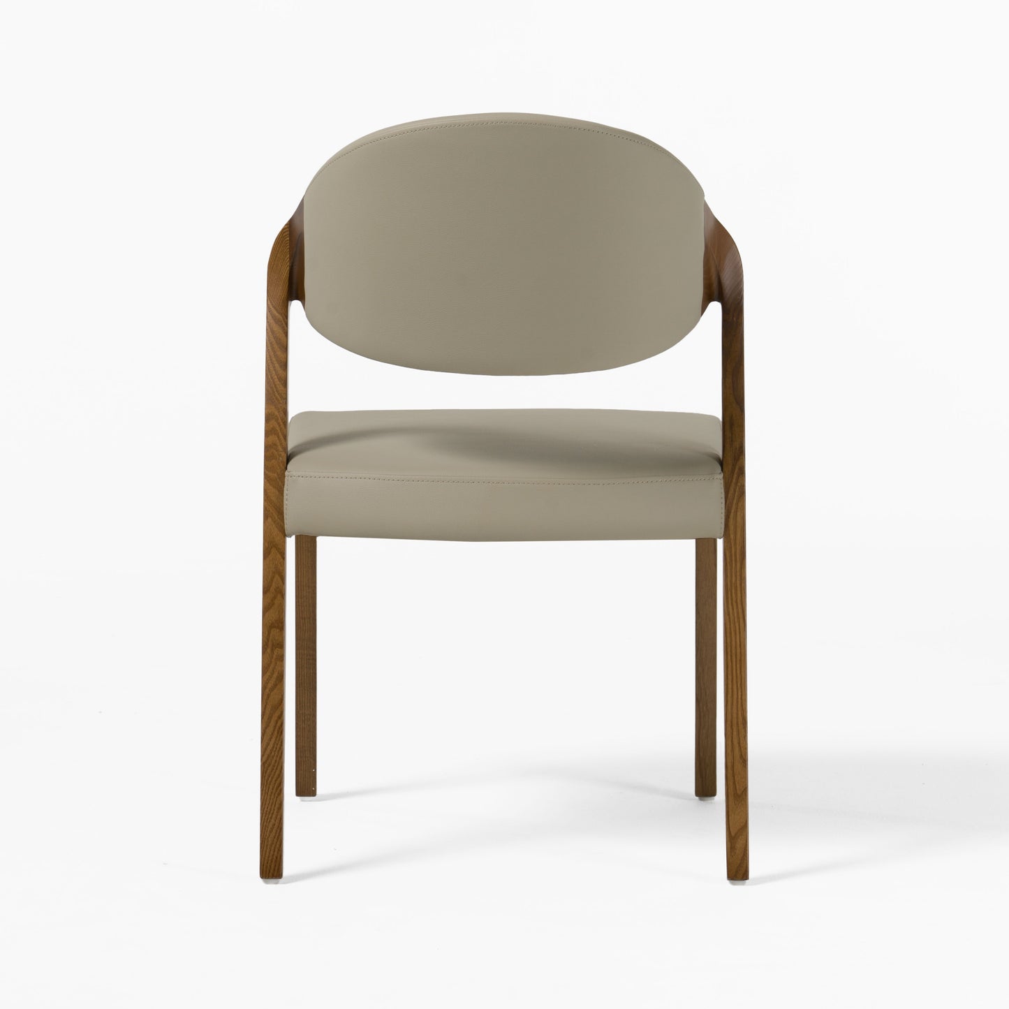 Modrest Arlo Mid-Century Beige and Walnut Dining Chair