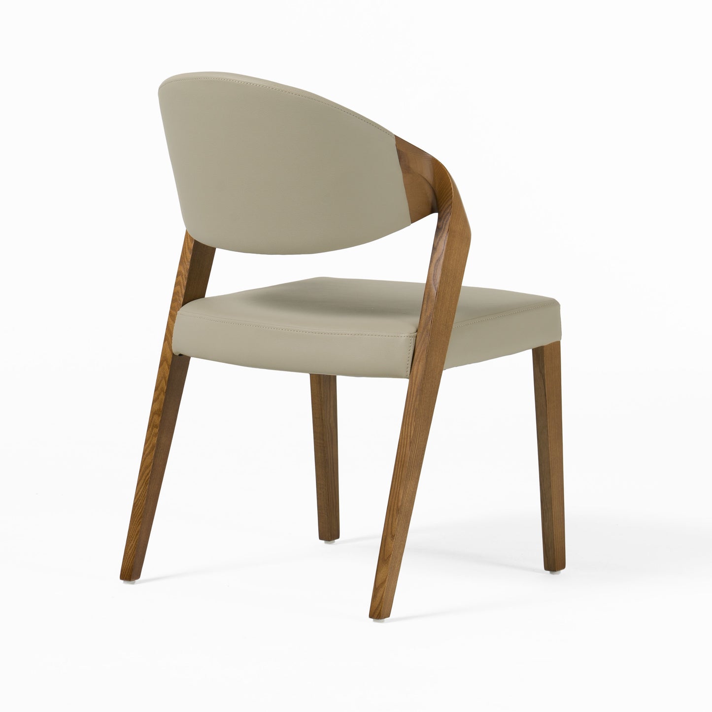 Modrest Arlo Mid-Century Beige and Walnut Dining Chair