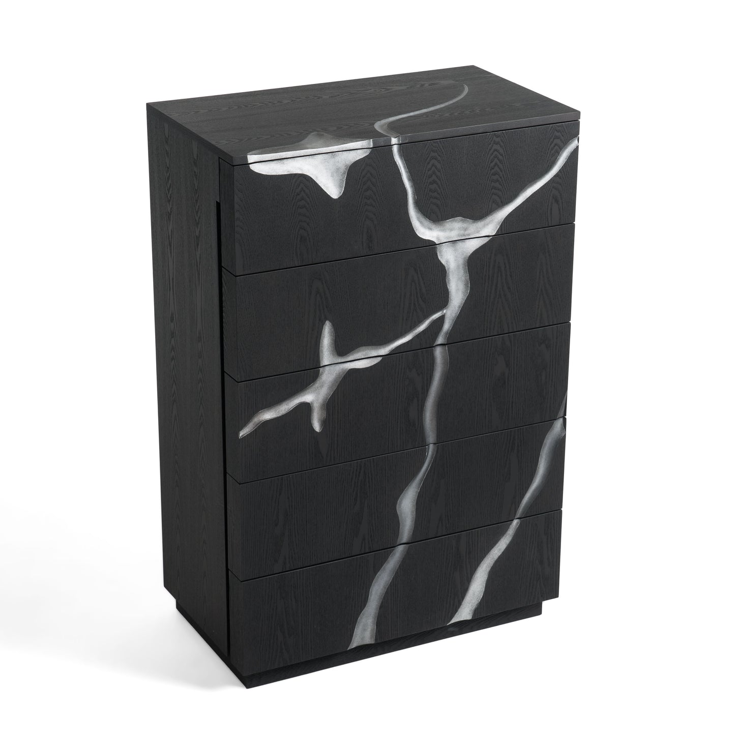 Modrest Aspen Modern Matte Brown Ash and Silver Chest