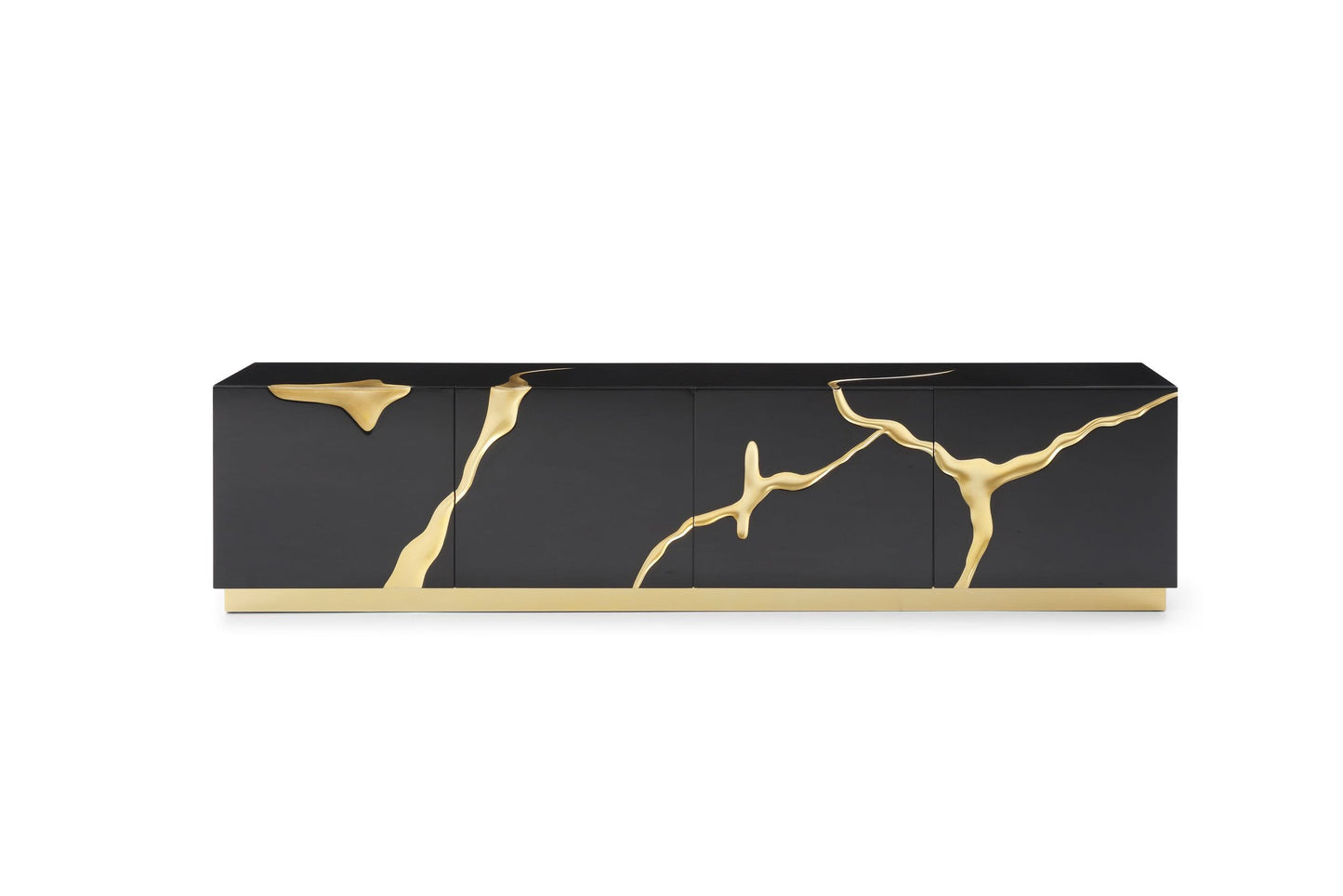 Modrest Aspen Modern Black and Gold TV Stand