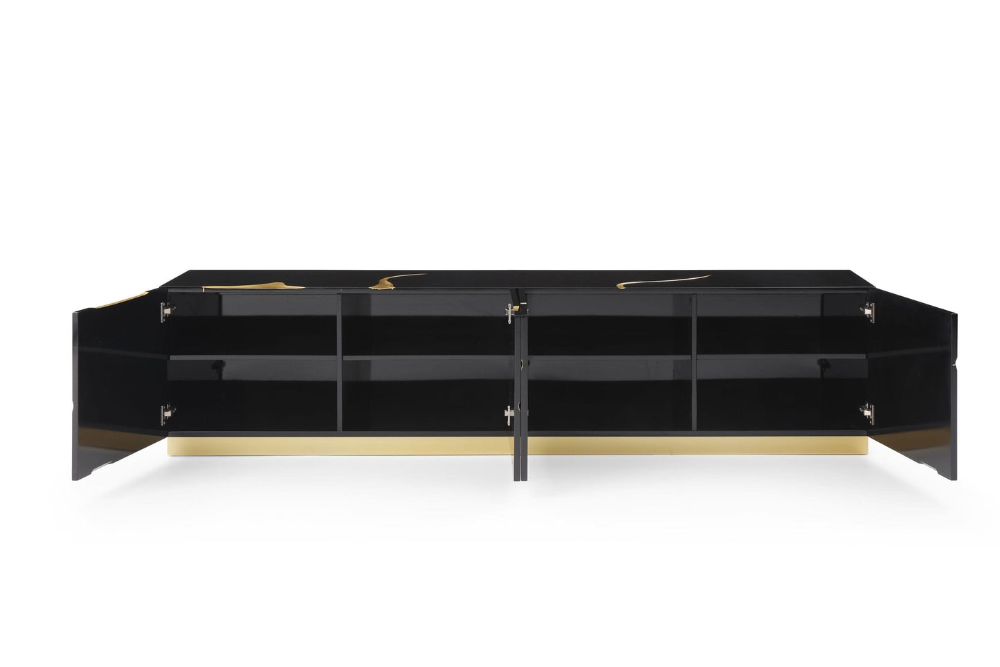 Modrest Aspen Modern Black and Gold TV Stand