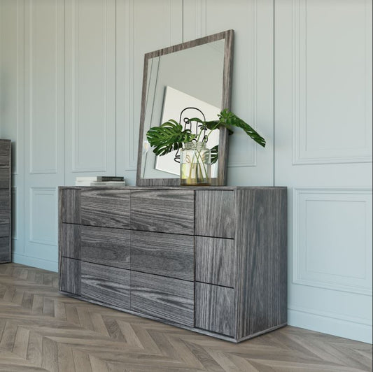 Nova Domus Asus Italian Modern Elm Grey Mirror