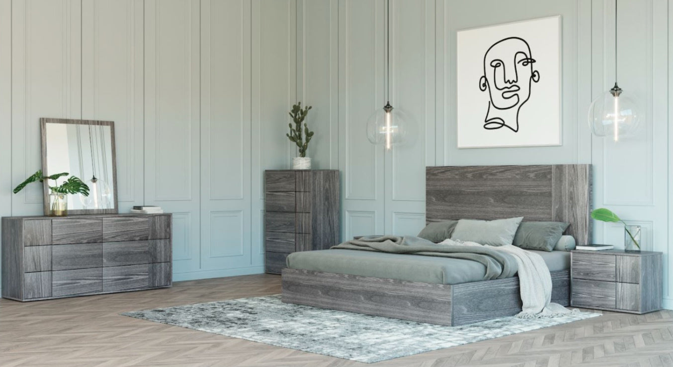 Nova Domus Asus Italian Modern Elm Grey Mirror