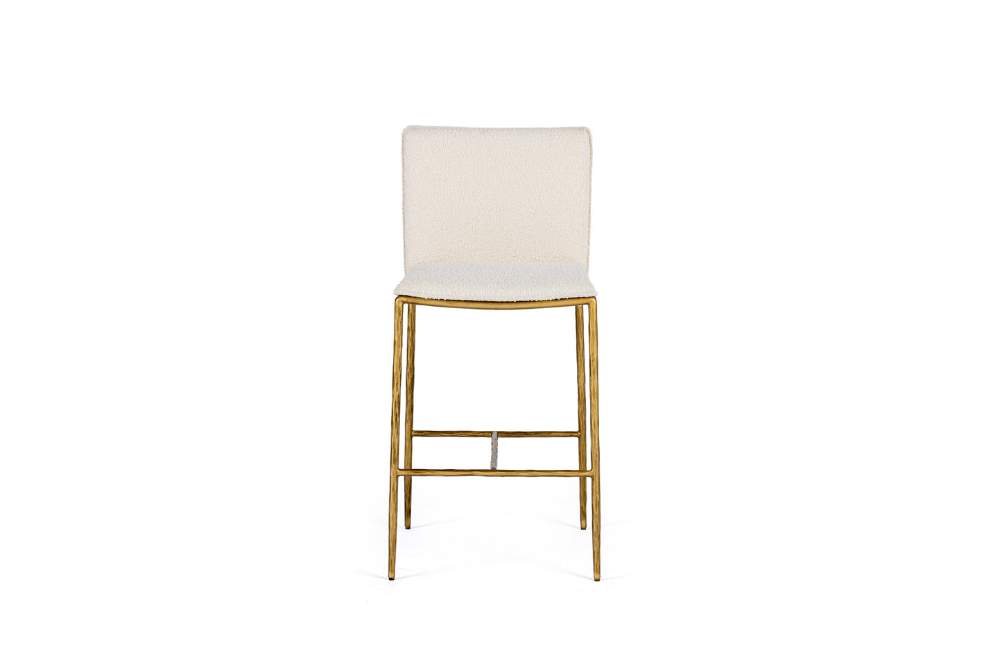 Modrest Atlanta Modern Off-White Fabric and Brass Counter Chair