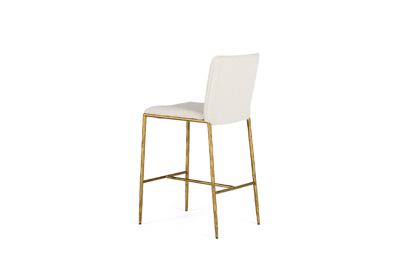 Modrest Atlanta Modern Off-White Fabric and Brass Counter Chair