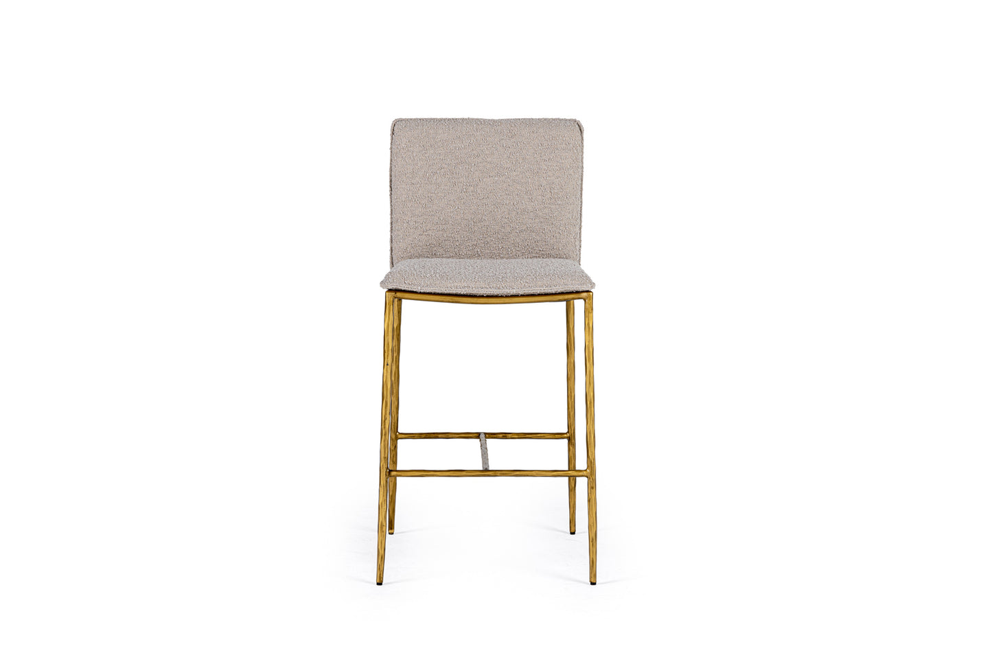 Modrest Atlanta Modern Beige Fabric and Brass Counter Chair