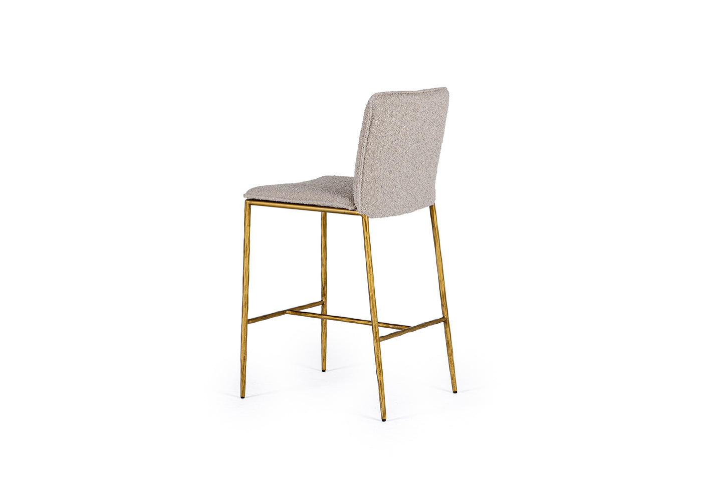 Modrest Atlanta Modern Beige Fabric and Brass Counter Chair