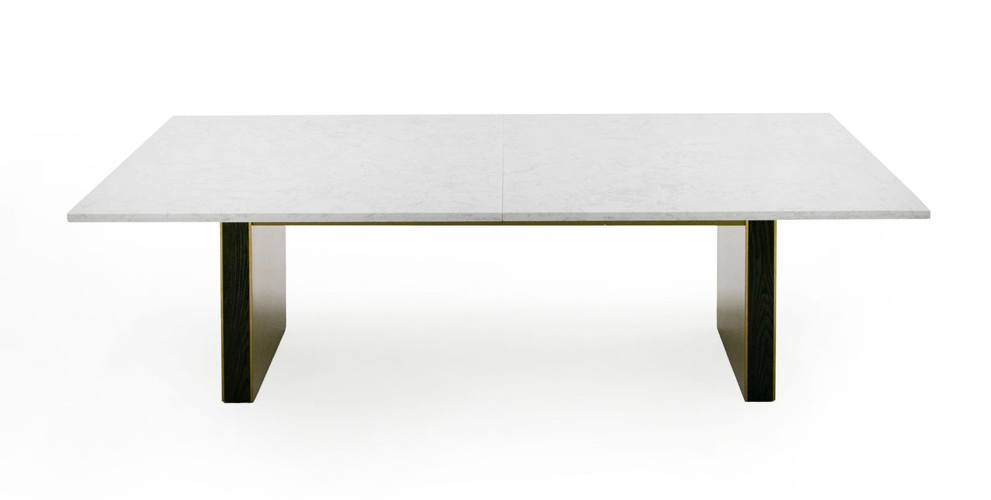 Modrest Auer White Marble and Gold Dining Table