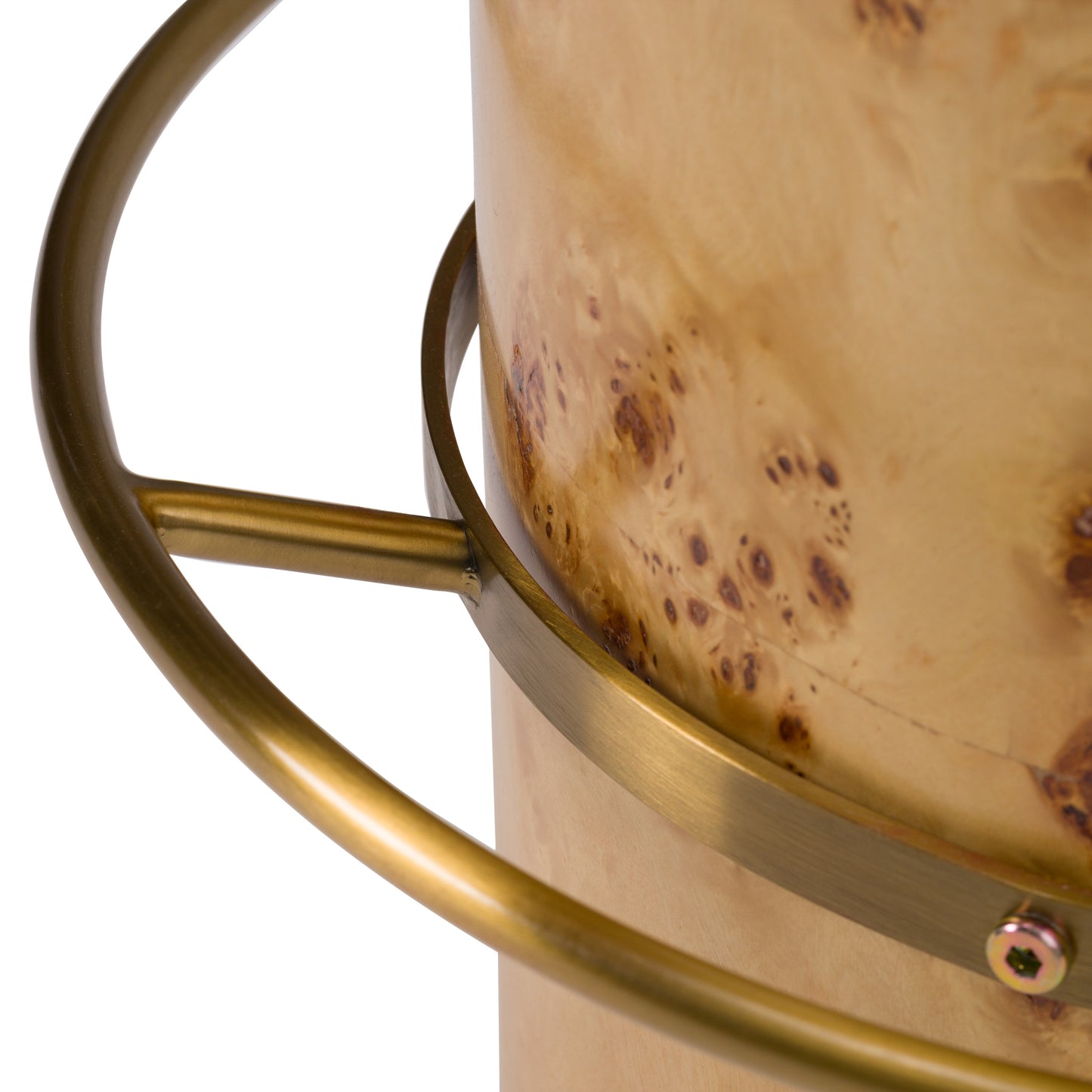Modrest August Modern Cream Fabric Antique Brass Counter Stool